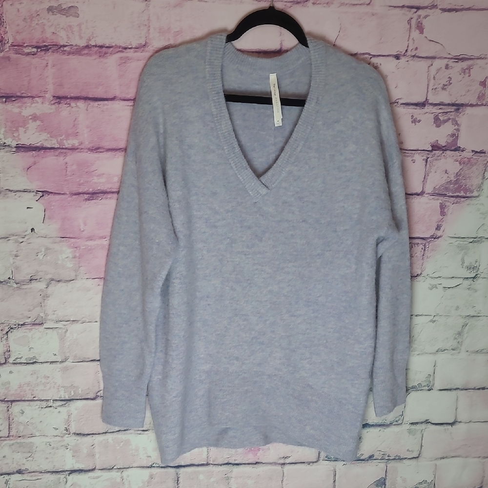 ARITZIA THE GROUP BABATON ALPACA WOOL BLEND V NECK SWEATER TUNIC MEDIUM